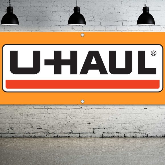 UHAUL Logo Vinyl Banner 1.5x4ft. Sign Transport Movers Truck Storage Box Signage - Picture 1 of 4